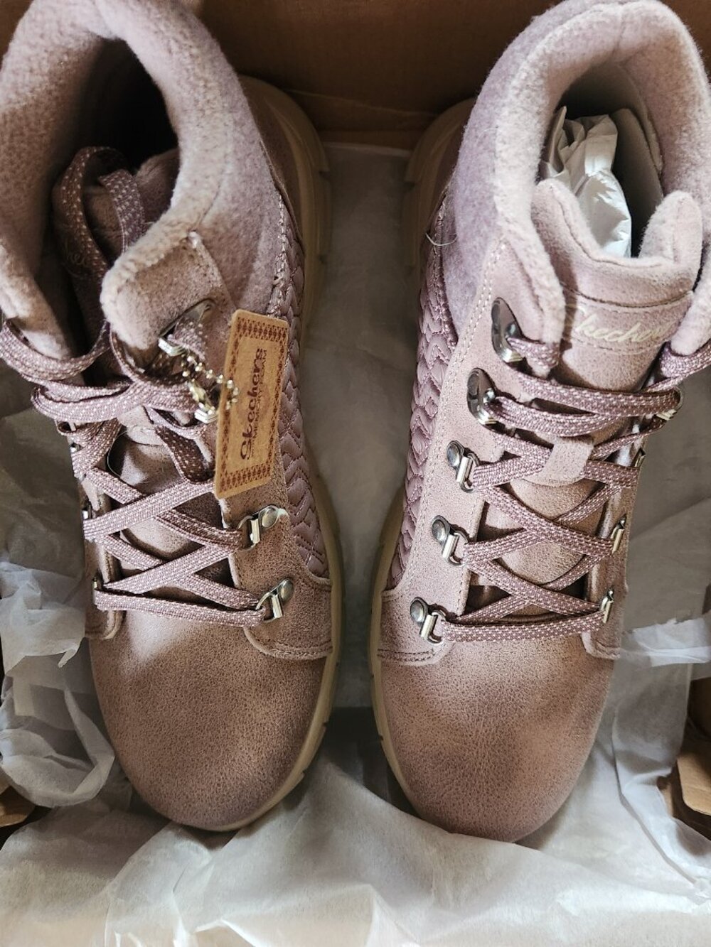 Skechers Synergy Quilt Hiker boots. NIB. Mauve. Size 10 - Picture 8 of 11